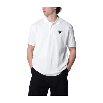 Comme Des Gar&ccedil;ons Polo Shirts, male, White, Size: S Polo Black Heart