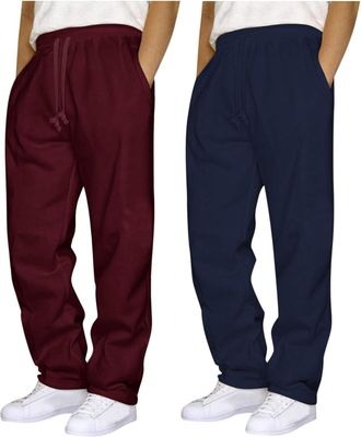 Generic Mens Baggy Jeans Mens Joggers with Zip Pockets 2025 Fashion Utility Trousers Men Black Tracksuit Mens Mens Fleece Work Joggers Striped Trousers Lounge