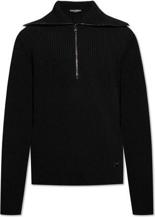 Dolce & Gabbana Logo Tag Half-zipped Cardigan