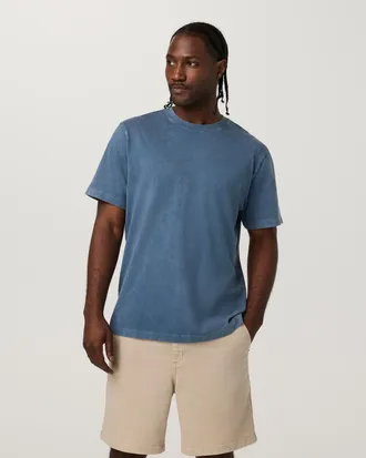 Vuori Clothing Short Sleeve Vuori Heavyweight T-Shirt - Relaxed Fit | Nautical Garment Dye | XS, Size Extra Small