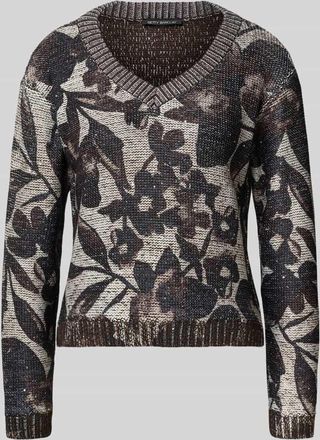 Betty Barclay Strickpullover mit gerippten Abschlüssen in Dunkelbraun, Größe 36