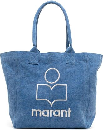 Isabel Marant small Yenky logo-embroidered tote bag - women - Polyester - OS - Blue