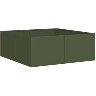 vidaXL Jardinera Acero Verde Oliva 80x80x30 Cm Vidaxl