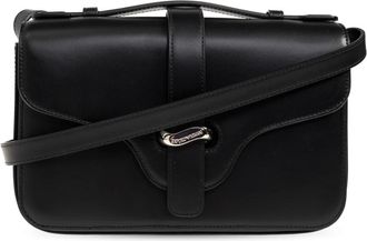 Emporio Armani Gladde leren schoudertas - Dames - Schoudertassen - Zwart - ONE Size - Katoen - Tassen