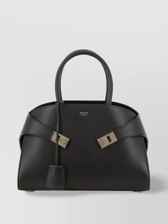 Ferragamo hardware gold-tone shoulder bag structured handles