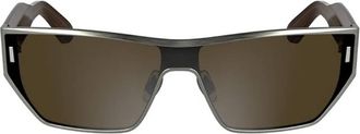 Calvin Klein Brown Shield Unisex Sunglasses CK25102S 071 59