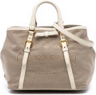 Prada Pre-owned Prada Canvas Canapa Logo Bow Satchel Ladies C6XWZHCY700IQMII
