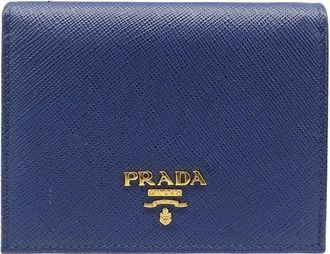 Prada Navy Leather Wallet (Bi-Fold) (Pre-Owned)