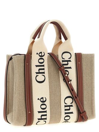 Chlo&eacute; Woody Canvas Tote Bag - Beige