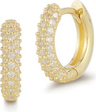 Sphera Milano Pav&eacute; Cubic Zirconia Huggie Hoop Earrings in Gold at Nordstrom Rack