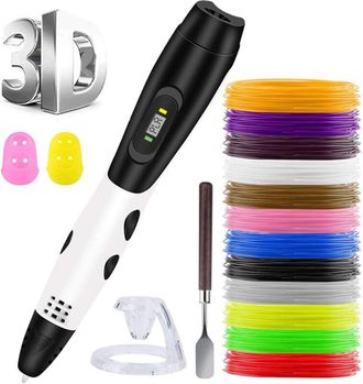 OEM Kit De Bol&iacute;grafo 3d: Bol&iacute;grafo 3d + Filamento Pla, Bol&iacute;grafos 3d Con Pantalla Lcd + 12 Colores De Filamento 3d De 1,75 Mm - Total 120 Pies, Regalo Diy