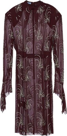 Prada embroidered georgette dress - women - Nylon - 36