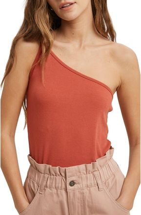 Wishlist Rib One-Shoulder Tank in Brick at Nordstrom Rack, Size Medium