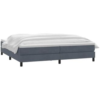 vidaXL Cama Box Spring Con Colch&oacute;n Terciopelo Gris Oscuro 180x210 Cm Vidaxl