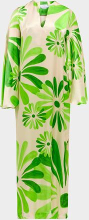 Themis.Z Flora Printed Side-Slit Maxi Caftan