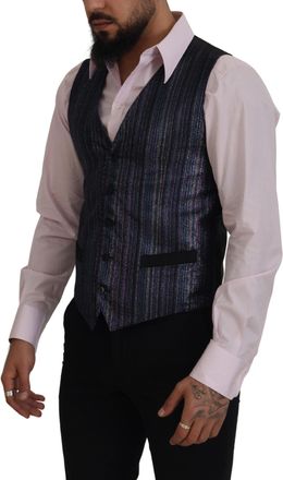 Dolce & Gabbana Pinstriped Silk-Blend Vest - Navy