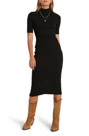 Marine Layer Lexi Rib Dress in Black at Nordstrom, Size Small