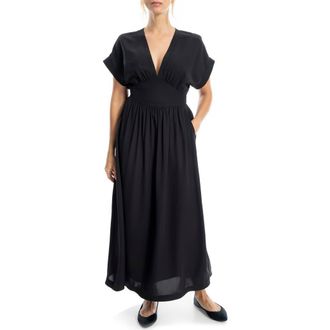 Max Studio V-Neck Maxi Dress in Black at Nordstrom Rack, Size X-Large