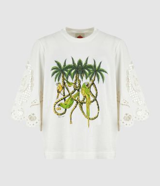 Farm Rio Blouse Ropes And Birds Richelieu Blouse