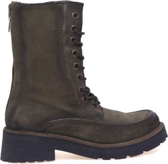 Felmini Anfibio Veterlaarsjes - Dames - Veterlaarzen - Groen - 39 EU - Leer - Schoenen