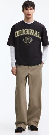 H&M Relaxed Fit Twisted Trousers in Khaki Green at Nordstrom, Size Xx-Large