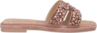 Alma En Pena Alma EN Pena, Schoenen, Dames, Roze, 39 EU, Platte sandaalband ornament