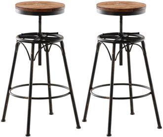 Clp Set 2 Taburetes industriales regulables en Metal Bronce