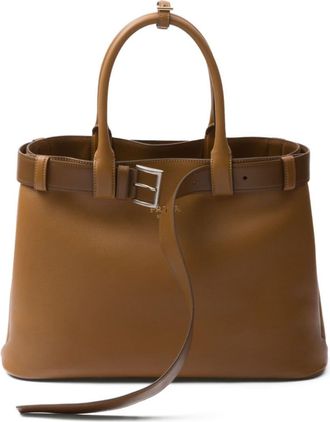 Prada large Buckle tote bag - women - Leather - OS - Brown