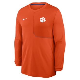 Nike Clemson Sideline Coach Nike Mens Dri-FIT College Long-Sleeve Top in Orange | 03B108FBCLN-GQK