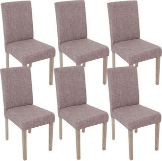 Hhg [nunca Usado] Lote De 6 Sillas De Comedor Littau, Silla Silla De Cocina, Textil, Gris, Patas Estructura - Roble