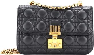 Dior Dioraddict Flap Bag Cannage Quilt Lambskin Medium shoulder bag - Zwart