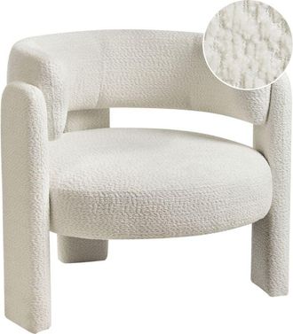 Beliani Armchair BUREA Chenille Off-White