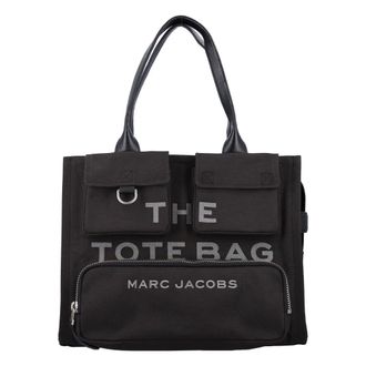 Marc Jacobs Shopping Bags, female, Black, ONE SIZE, The Cargo Canvas Large Tote Bag