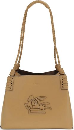 Etro Libra kleine leren tas met gevlochten handgreep - Beige