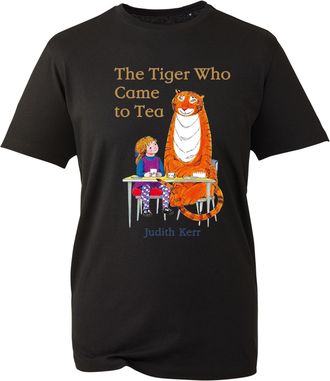 Generic The Tiger Who Came to Tea Design Book Day,Maths Day T-Shirt Book Lover Judith Kids Adult Event top(7 Years, Black)