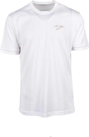 Eleventy White Men Cotton T-shirt