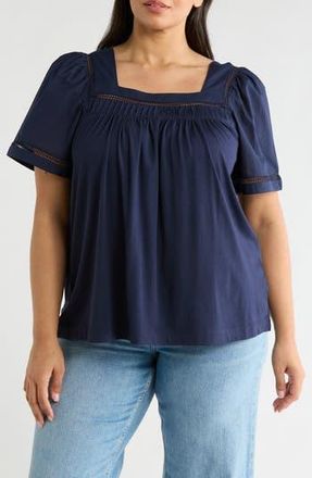 Elie Tahari Pintuck Knit Top in Navy at Nordstrom Rack, Size 1 X