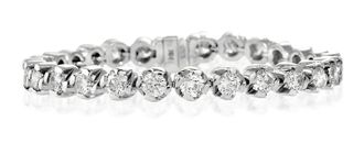 The Diamond Store Diamond Tennis Bracelet 9.10ct 18K White Gold