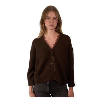 Luisa Cerano Truien & Vesten, Dames, Bruin, XL, Wol, Truien