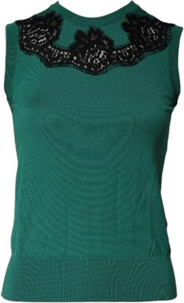 Dolce & Gabbana Dames, Truien, Groen, Maat: 3XS Nylon