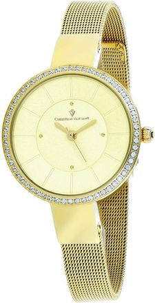 Christian Van Sant Womens Reign Gold tone Round 32mm
