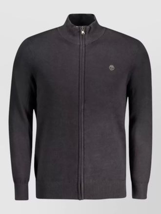 Timberland cotton high-neck zip-up cardigan