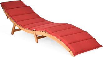 Costway Costway - Tumbona De Jard&iacute;n Plegable, Silla Para Exteriores Con Coj&iacute;n De Doble Cara, Tumbona Con Asiento Acolchado Para Jard&iacute;n, C&eacute;sped, Patio Trasero,