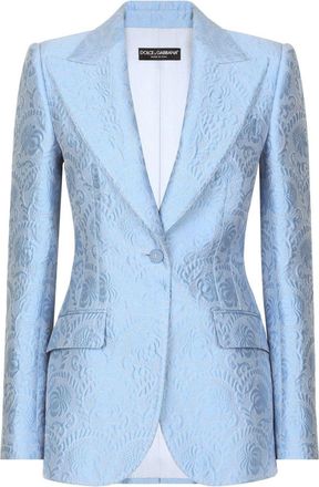 Dolce & Gabbana DNA floral motif blazer - women - Cotton/Polyester/Silk/Silk - 50 - Blue