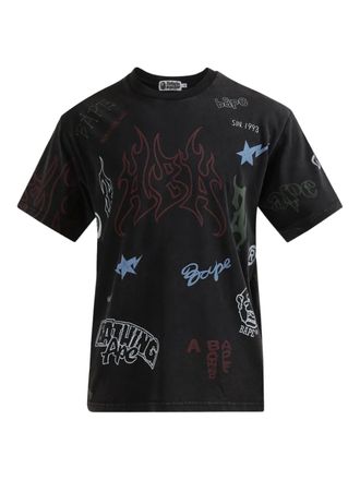 A Bathing Ape World Gone Mad T-shirt met grafische print - Zwart
