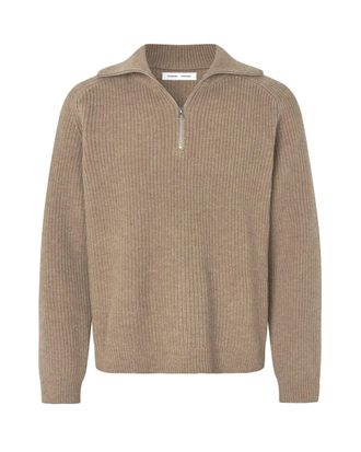 Sams&oslash;e & Sams&oslash;e Lead Gray Sarick Ribbed Knit Turtleneck Sweater