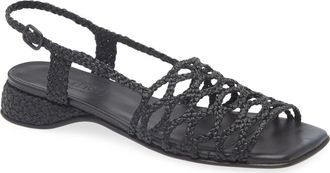 Hereu Alzira Raffia Slingback Sandal in Black at Nordstrom Rack, Size 7.5Us / 38Eu