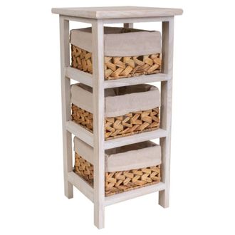 Wanderlust Deco Mesita de madera blanca 25x25x57