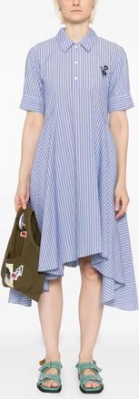 Marni Yarn Dyed Organic Cotton Poplin Midi Dress In Deep Sage