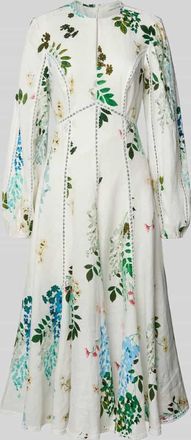 Ted Baker Leinenkleid mit H&auml;kelspitze Modell utala in Offwhite, Gr&ouml;&szlig;e 36